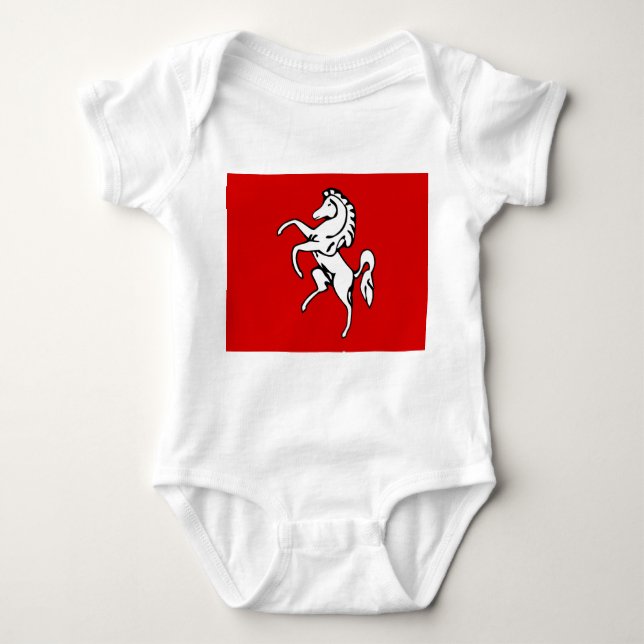Patriotic baby bodykosti med flagga i Kent County T Shirt (Framsida)