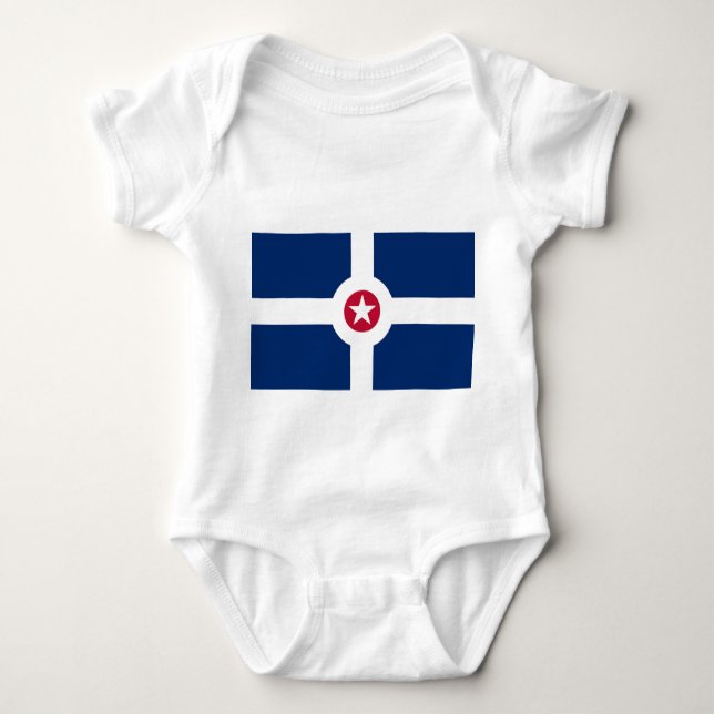 Patriotic baby bodykosti med flagga Indianapolis T Shirt (Framsida)