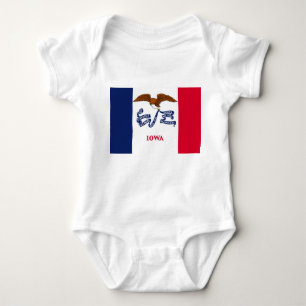 Patriotic baby bodykosti med flagga Iowa, USA T Shirt