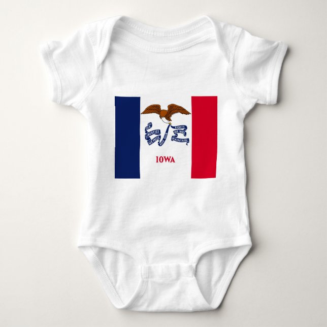 Patriotic baby bodykosti med flagga Iowa, USA T Shirt (Framsida)