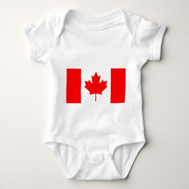Patriotic baby bodykosti med flagga Kanada T Shirt (Framsida)