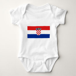 Patriotic baby bodykosti med flagga Kroatien T Shirt