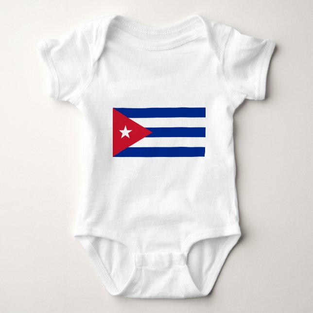 Patriotic baby bodykosti med flagga Kuba T Shirt (Framsida)