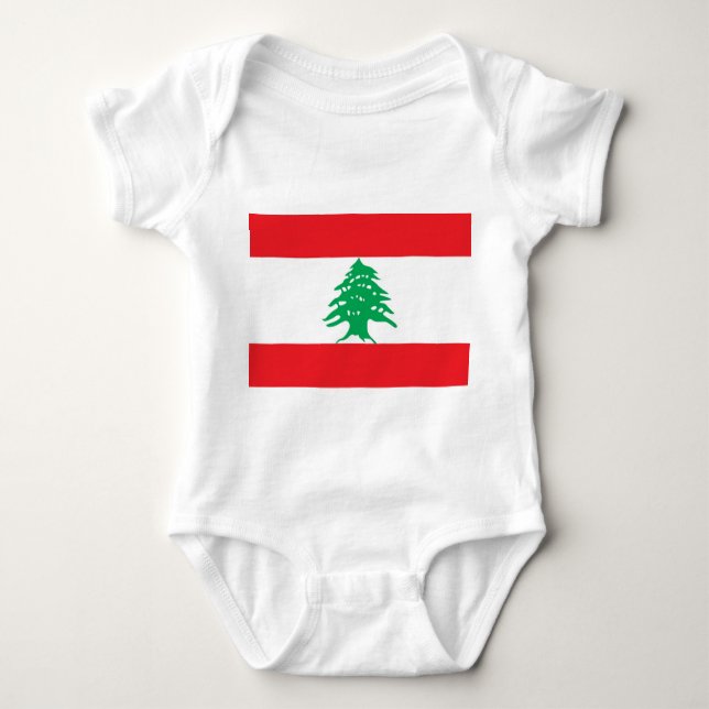 Patriotic baby, bodykosti med flagga Libanon T Shirt (Framsida)
