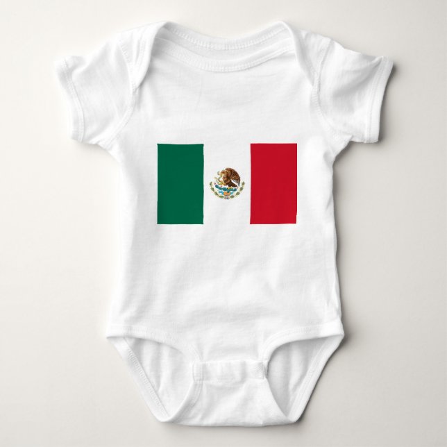 Patriotic baby bodykosti med flagga Mexiko T Shirt (Framsida)