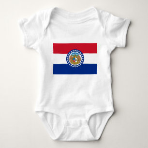 Patriotic baby bodykosti med flagga Missouri T Shirt