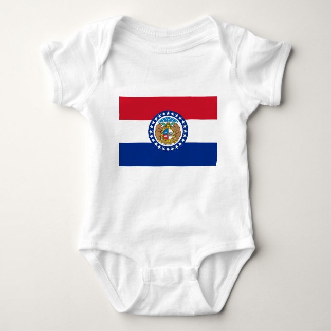 Patriotic baby bodykosti med flagga Missouri T Shirt (Framsida)