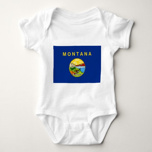 Patriotic baby bodykosti med flagga Montana T Shirt (Framsida)