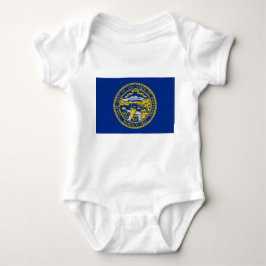 Patriotic baby bodykosti med flagga Nebraska T Shirt