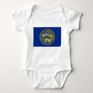 Patriotic baby bodykosti med flagga Nebraska T Shirt