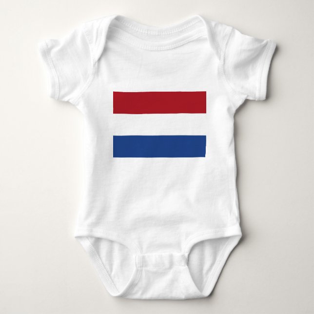 Patriotic baby bodykosti med flagga Nederländerna T Shirt (Framsida)