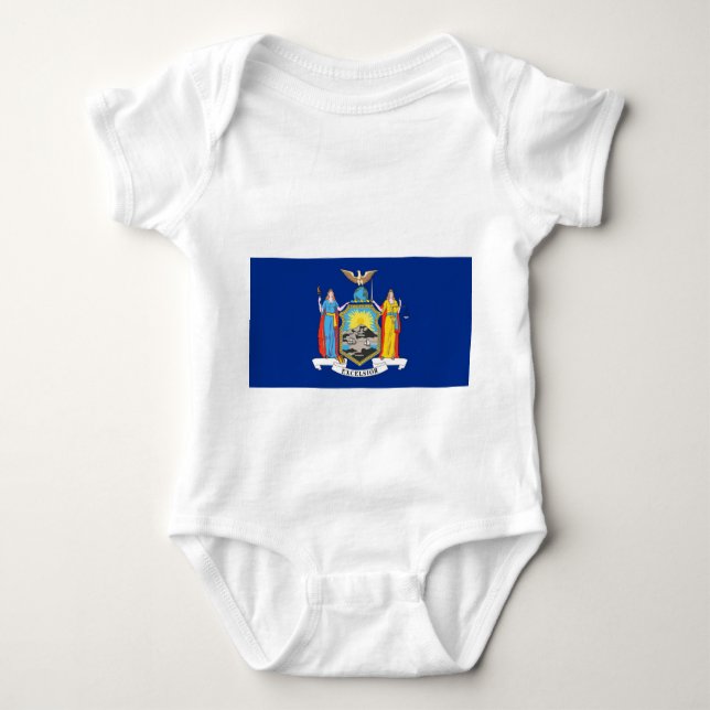 Patriotic baby bodykosti med flagga New York T Shirt (Framsida)