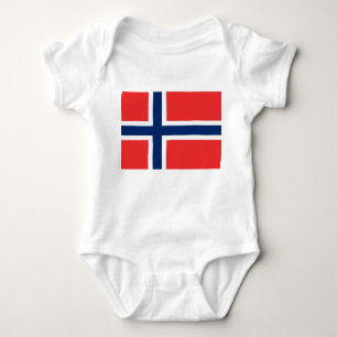 Patriotic baby bodykosti med flagga Norge T Shirt