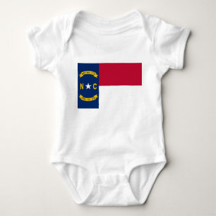 Patriotic baby bodykosti med flagga North Carolina T Shirt