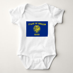 Patriotic baby bodykosti med flagga Oregon T Shirt