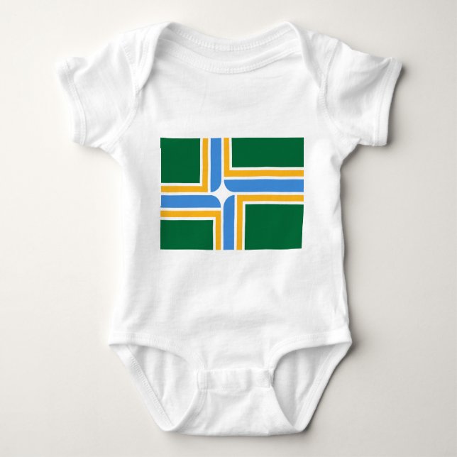 Patriotic baby bodykosti med flagga Portland USA T Shirt (Framsida)