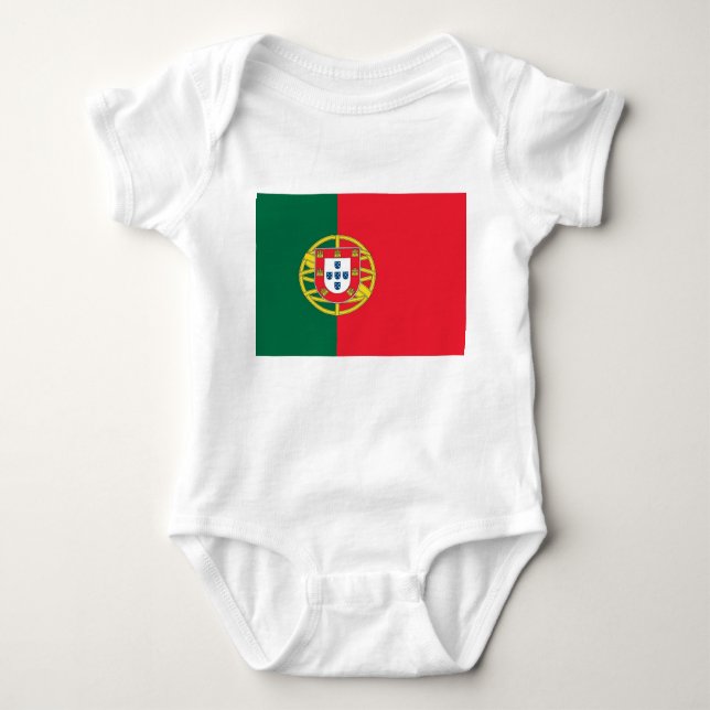 Patriotic baby bodykosti med flagga Portugal T Shirt (Framsida)