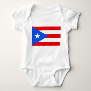 Patriotic baby bodykosti med flagga Puerto Rico T Shirt