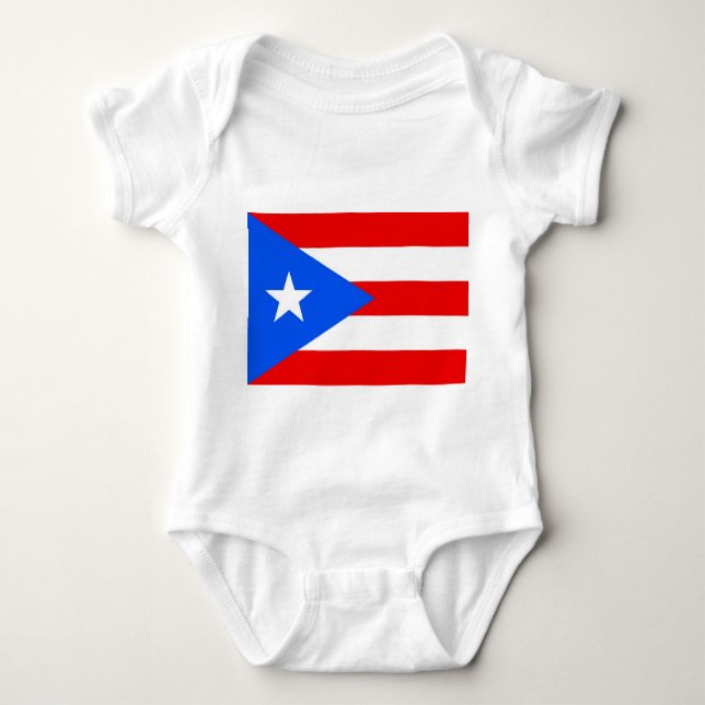 Patriotic baby bodykosti med flagga Puerto Rico T Shirt (Framsida)