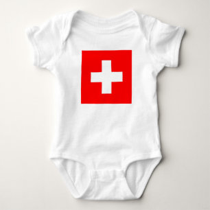 Patriotic baby bodykosti med flagga Schweiz T Shirt