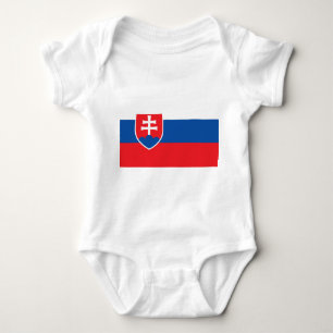 Patriotic baby bodykosti med flagga Slovakien T Shirt