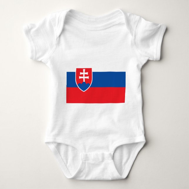 Patriotic baby bodykosti med flagga Slovakien T Shirt (Framsida)