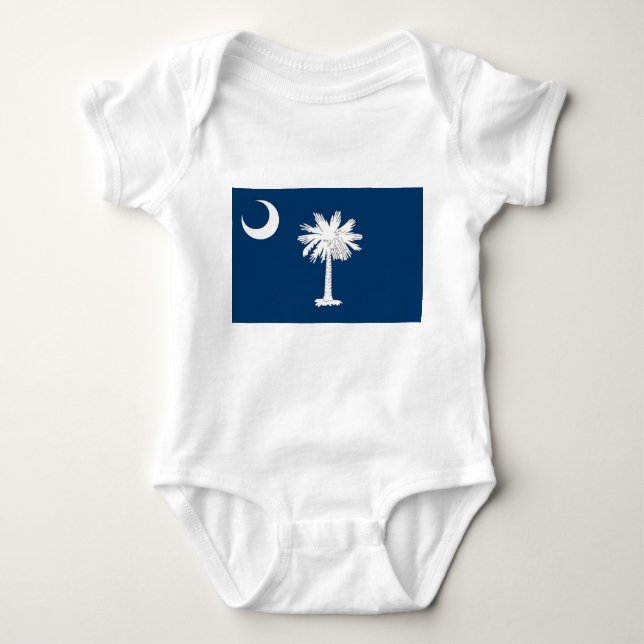 Patriotic baby bodykosti med flagga South Carolina T Shirt (Framsida)