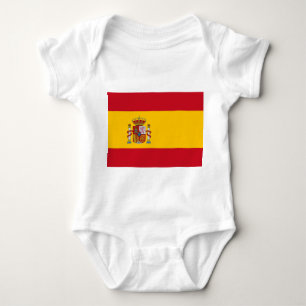 Patriotic baby bodykosti med flagga Spanien T Shirt