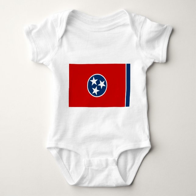 Patriotic baby bodykosti med flagga Tennessee T Shirt (Framsida)