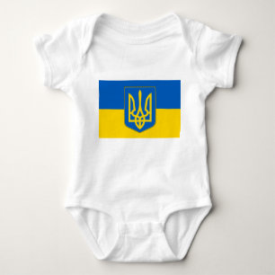 Patriotic baby bodykosti med flagga Ukraina T Shirt