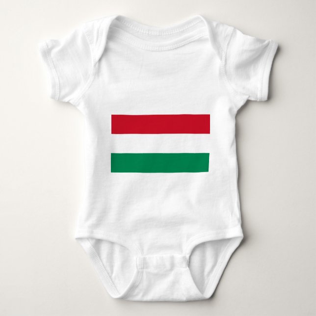 Patriotic baby-bodykosti med flagga Ungern T Shirt (Framsida)
