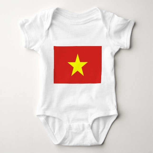 Patriotic baby bodykosti med flagga Vietnam T Shirt (Framsida)