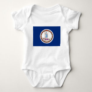 Patriotic baby bodykosti med flagga Virginia, USA T Shirt