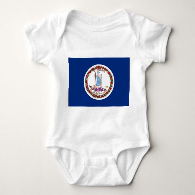 Patriotic baby bodykosti med flagga Virginia, USA T Shirt (Framsida)
