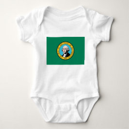 Patriotic baby bodykosti med flagga Washington, US T Shirt