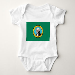 Patriotic baby bodykosti med flagga Washington, US T Shirt