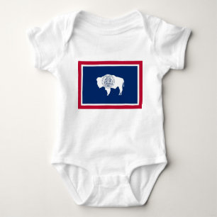 Patriotic baby-bodykosti med flagga Wyoming T Shirt