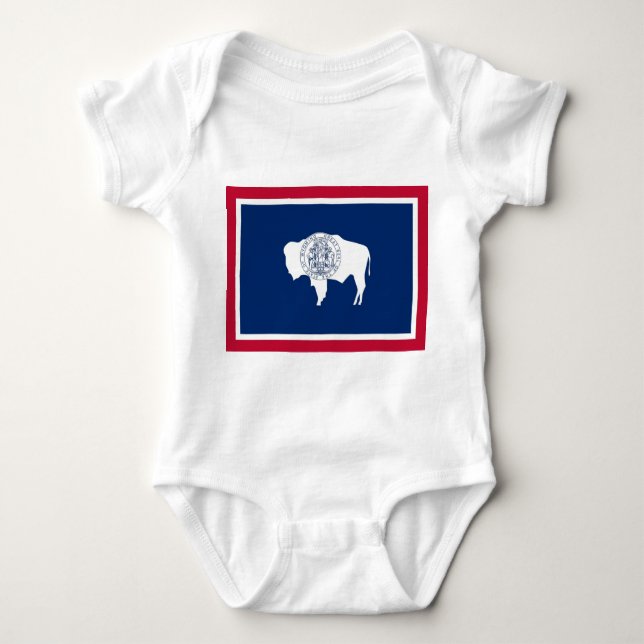 Patriotic baby-bodykosti med flagga Wyoming T Shirt (Framsida)