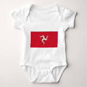 Patriotic baby bodykosti med Isle of Man flagga, F T Shirt