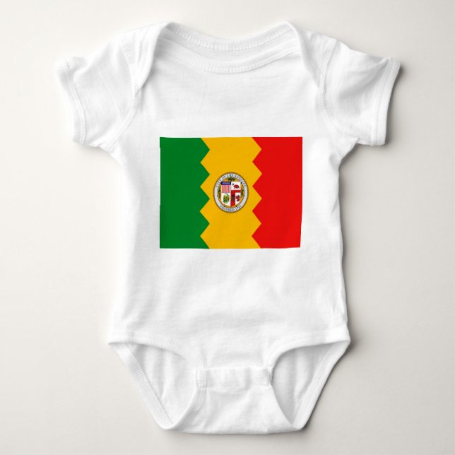 Patriotic baby bodykosti med Los Angeles flagga T Shirt (Framsida)