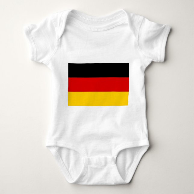 Patriotic baby bodykosti med Tyskland flagga T Shirt (Framsida)
