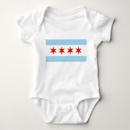 Patriotic baby bodykosti with flagga of Chicago, U T Shirt