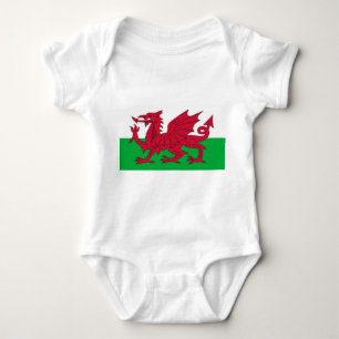 Patriotic baby bodykosti with flagga Wales, UK T Shirt