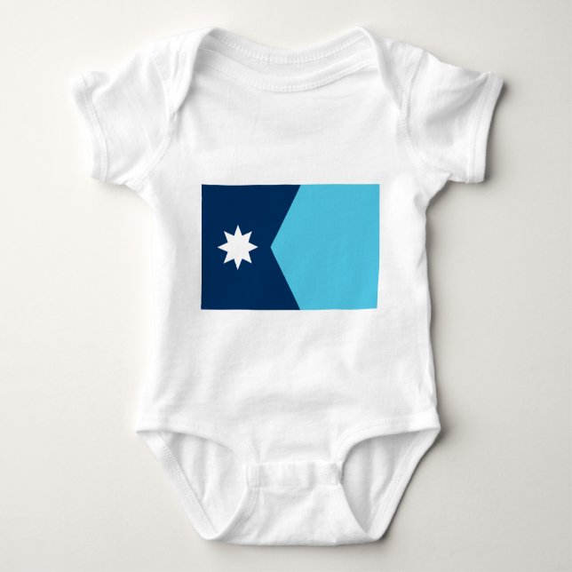 Patriotic baby bodysuit with flag of Minnesota T Shirt (Framsida)
