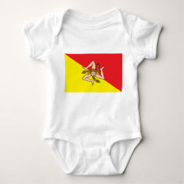 Patriotic baby-kostym med flagga Sicilien T Shirt