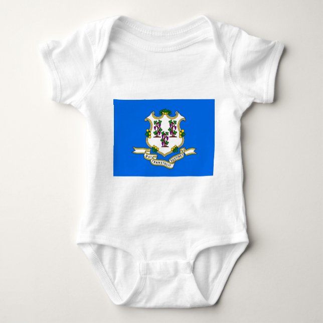 Patriotic baby-kroppsdräkt med flagga av Connectic T Shirt (Framsida)