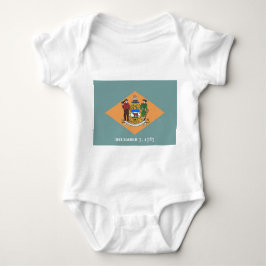Patriotic baby-kroppsdräkt med flagga Delaware T Shirt