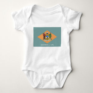 Patriotic baby-kroppsdräkt med flagga Delaware T Shirt