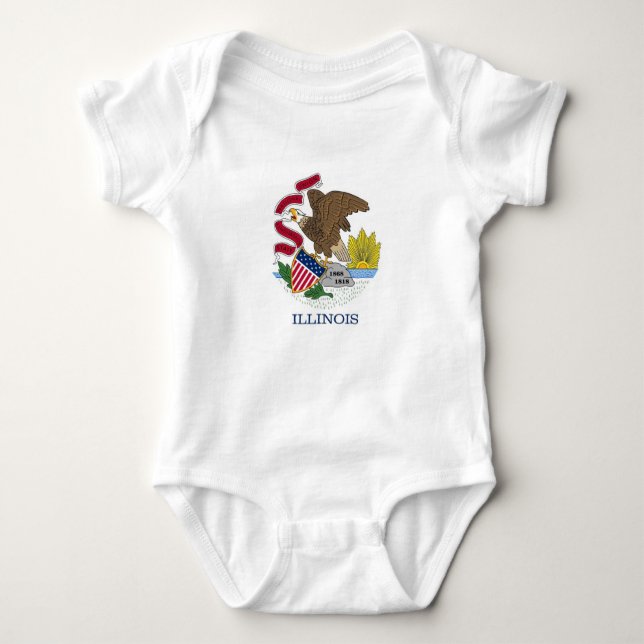 Patriotic baby, med flagga Illinois T Shirt (Framsida)