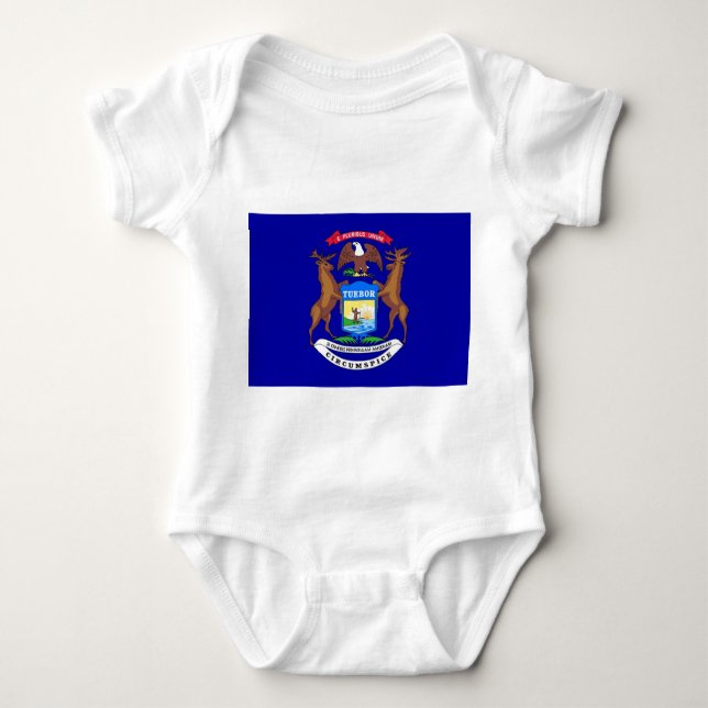 Patriotic baby, med Michigans flagga T Shirt (Framsida)
